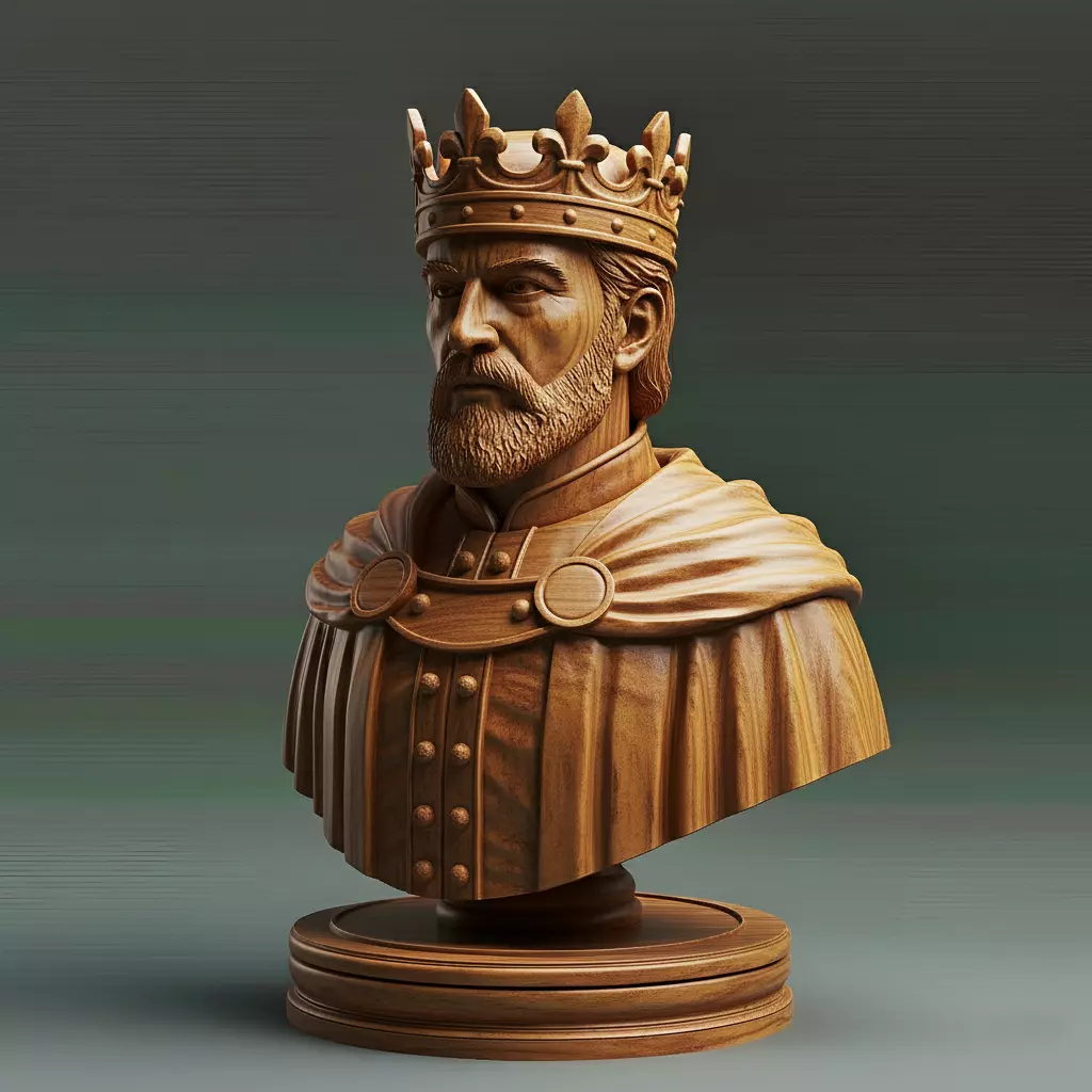 Medieval French King Chess Piece 3D print model_0