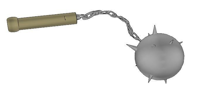 medieval morning star weapon Low-poly 3D model