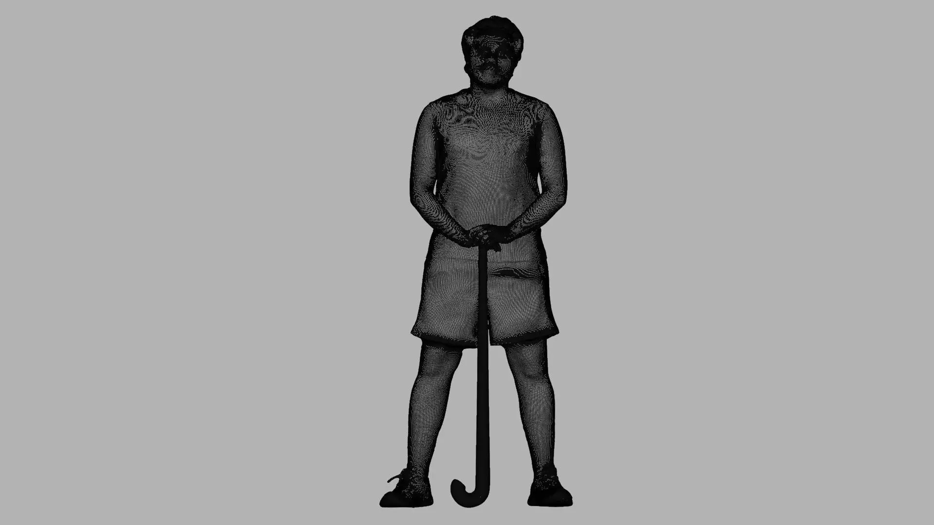 Male Hockey Player Scanned Standing Pose 3D Model 3D model_11