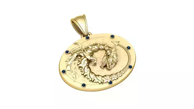 Ancient Ouroboros Dragon Medallion