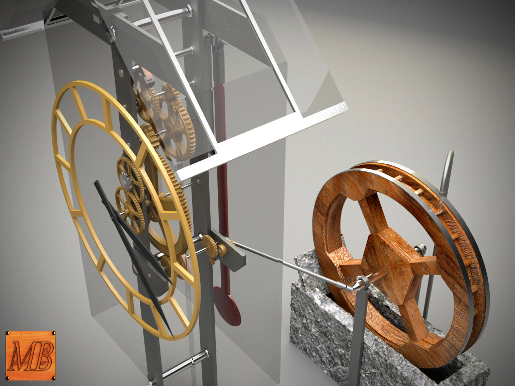 Waterclock pendulum clock 3D model CGTrader