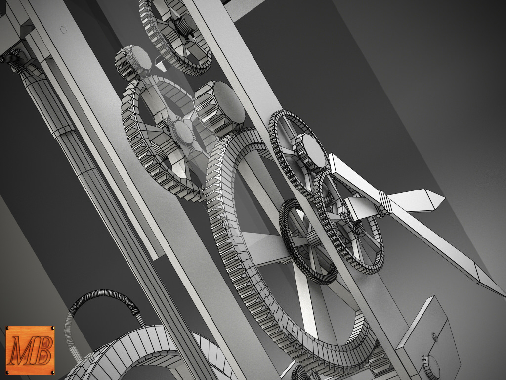 Waterclock 3D Model MAX OBJ 3DS FBX C4D DAE