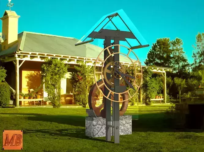 Waterclock pendulum clock 3D model