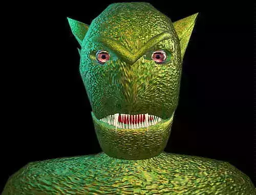 low polygon goblin head Low-poly 3D model