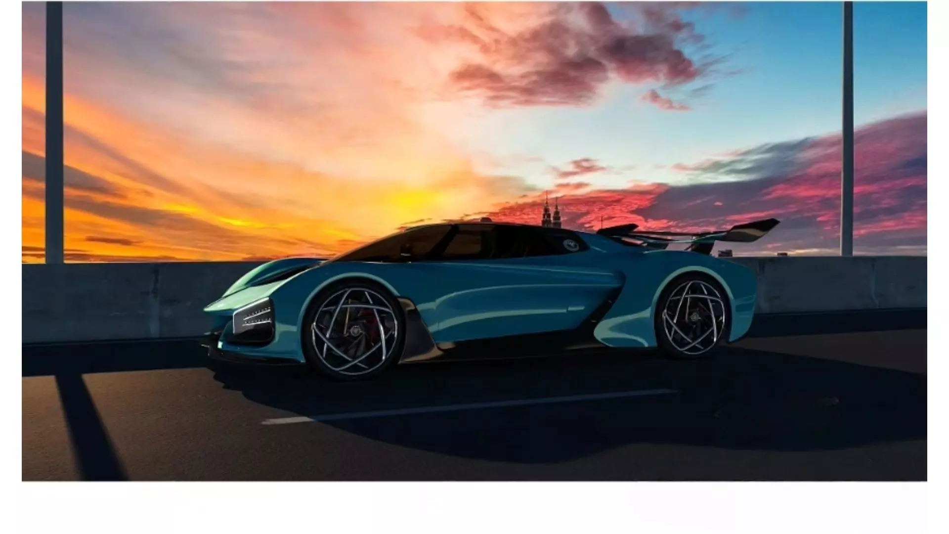 Green and futuristic supercar Low-poly 3D model_2