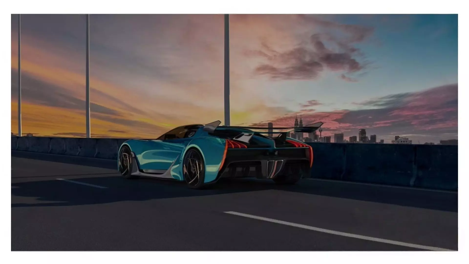 Green and futuristic supercar Low-poly 3D model_1