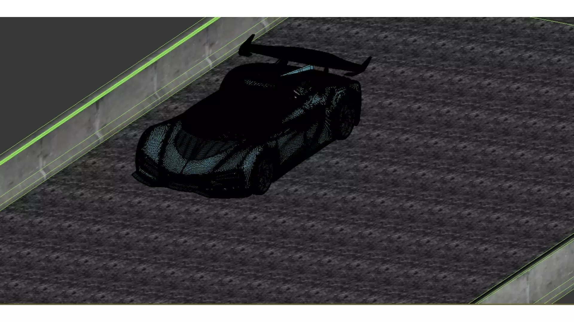 Green and futuristic supercar Low-poly 3D model_3