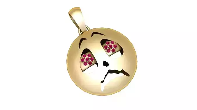 Sad Emoji Face Pendant 