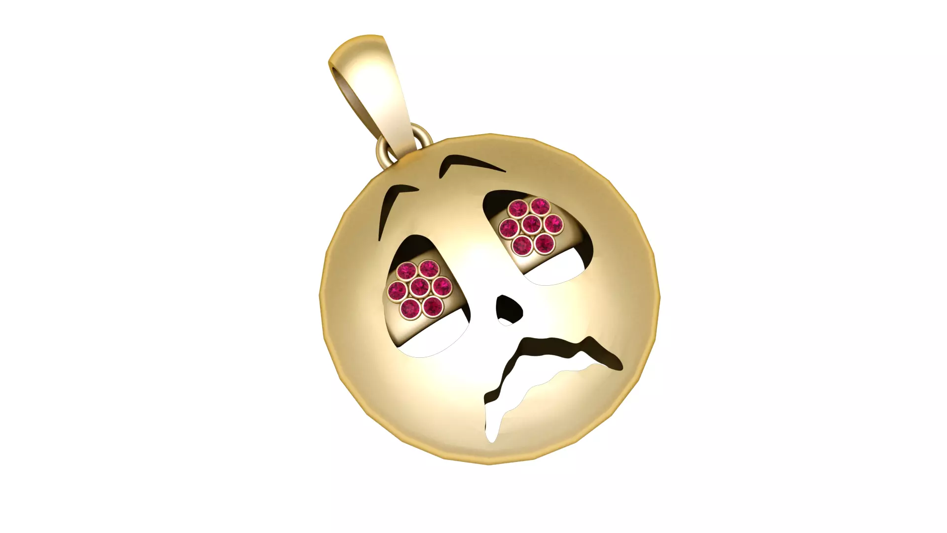 Sad Emoji Face Pendant 3D print model