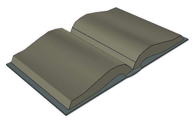 open hardcover book Low-poly 3D model