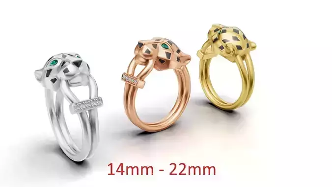 Panther Ring Tenacious 14mm-22mm 3D print model