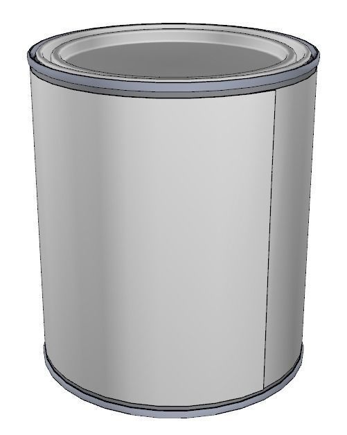 single paint can with label 3D model_1