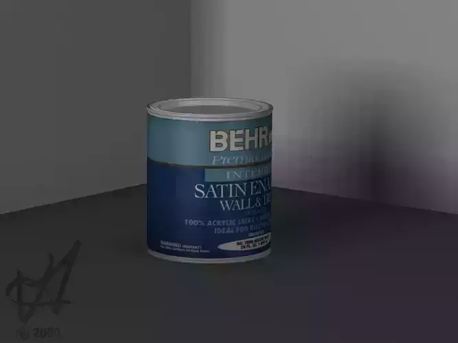 single paint can with label
