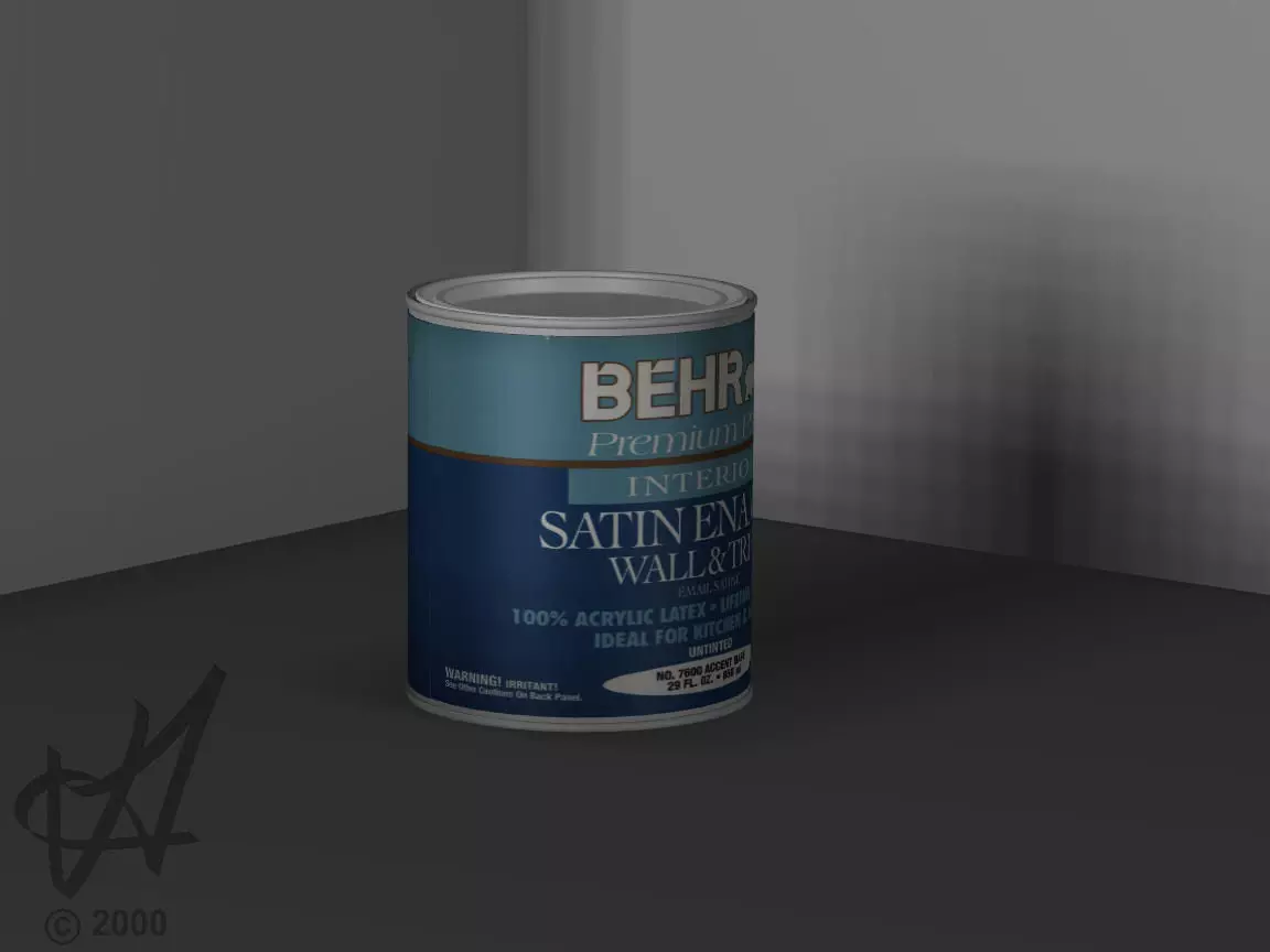 single paint can with label 3D model_0