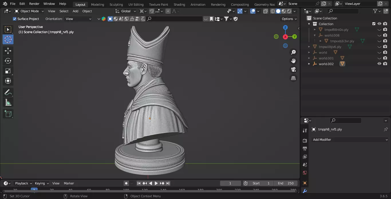 Medieval French Bishop Chess Piece 3D print model_4