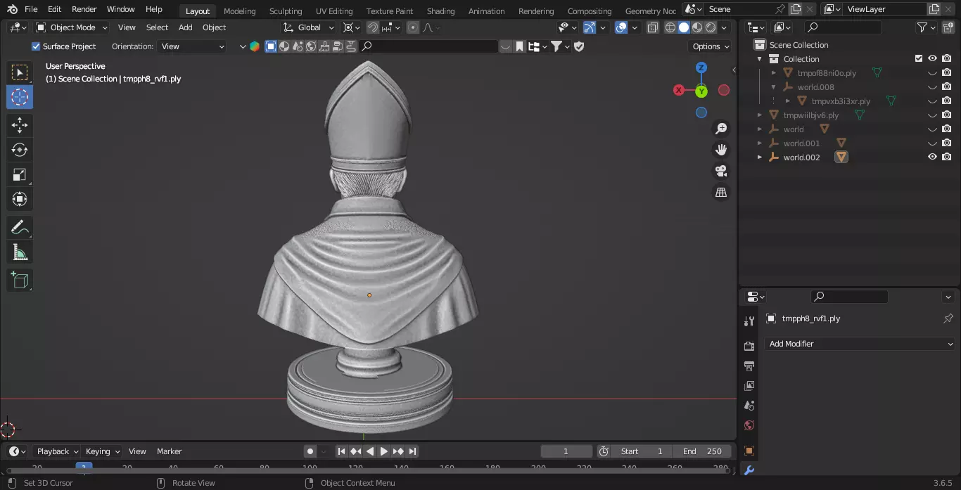 Medieval French Bishop Chess Piece 3D print model_7