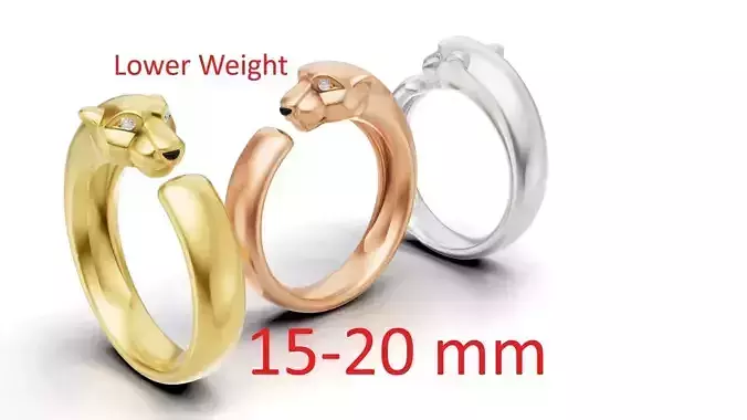 Panther Ring Small-Lower Weight 3D print model