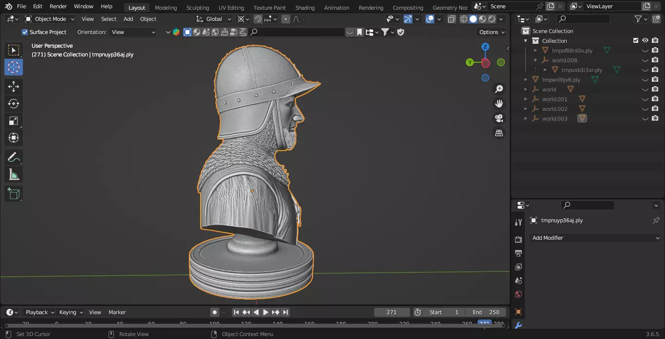 Medieval French Soldier Pawn Chess Piece 3D print model_5