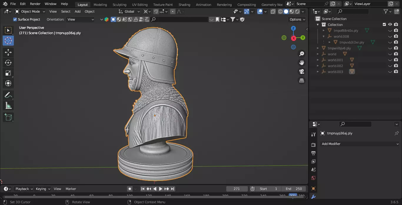 Medieval French Soldier Pawn Chess Piece 3D print model_4
