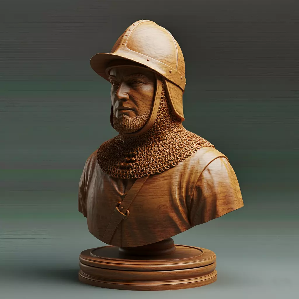 Medieval French Soldier Pawn Chess Piece 3D print model_0