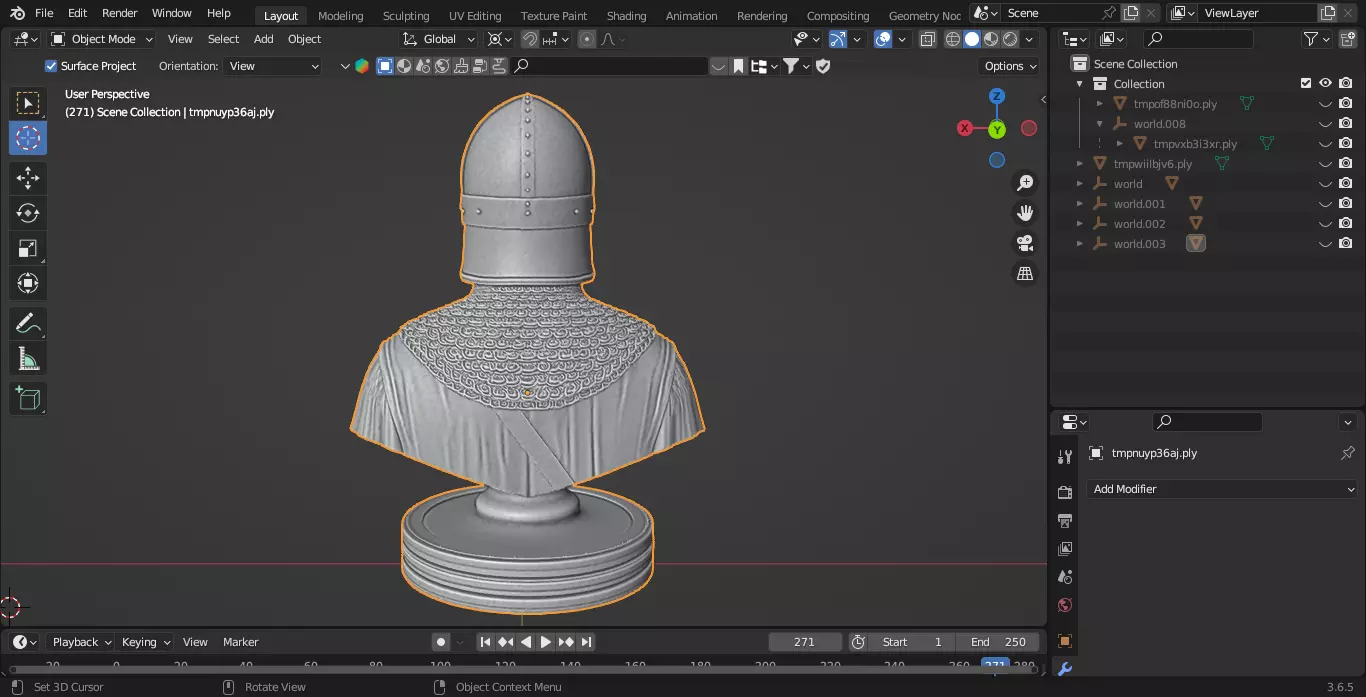 Medieval French Soldier Pawn Chess Piece 3D print model_7