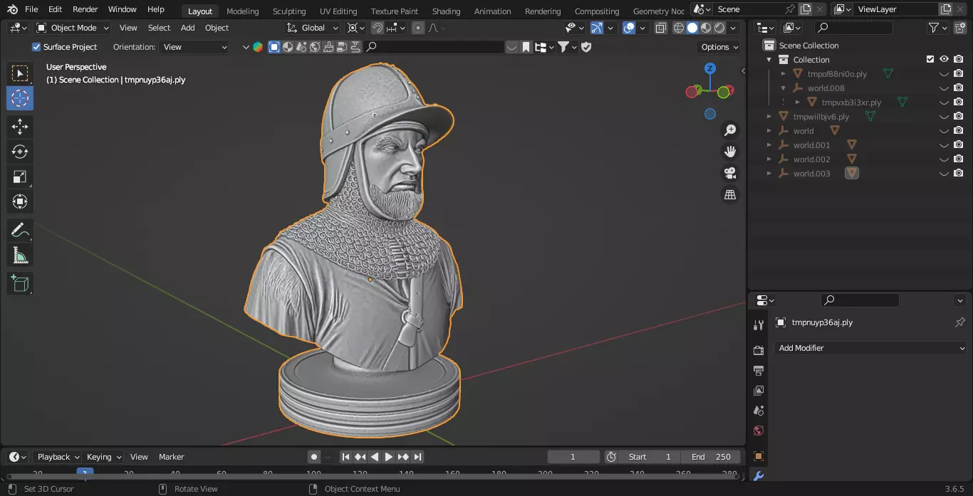 Medieval French Soldier Pawn Chess Piece 3D print model_3