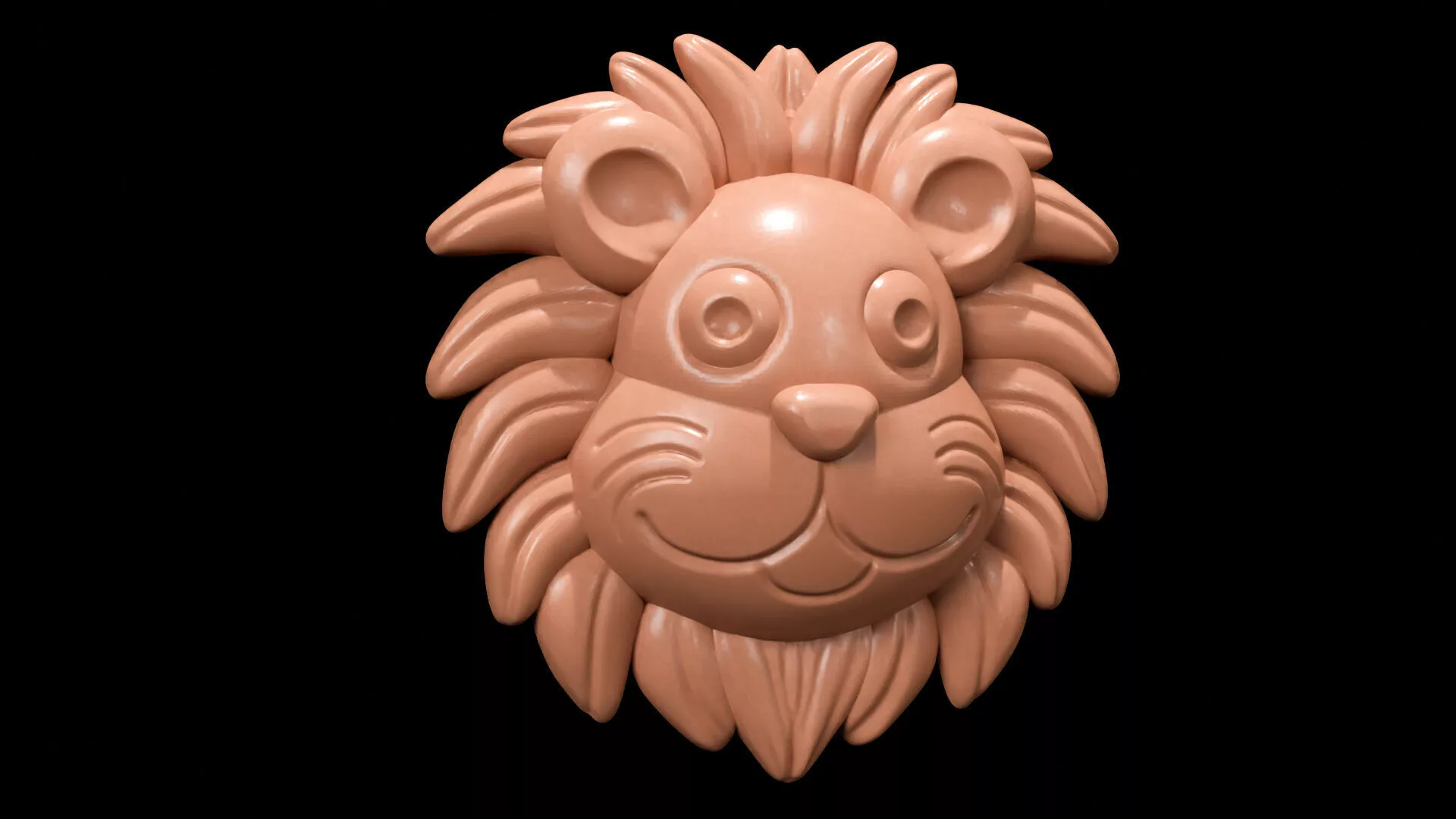 Baby Lion Face Pendant 3D Mode 3D print model