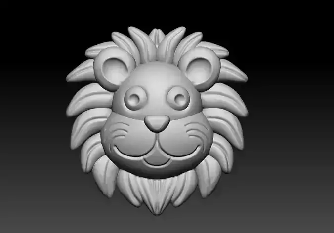 Baby Lion Face Pendant 3D Mode