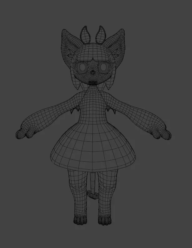 Stylized Cat Girl VRChat Avatar 3d Model Low-poly 3D model_7
