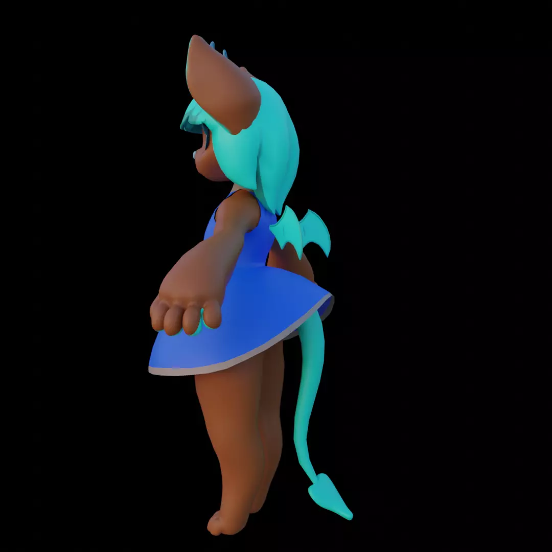 Stylized Cat Girl VRChat Avatar 3d Model Low-poly 3D model_1