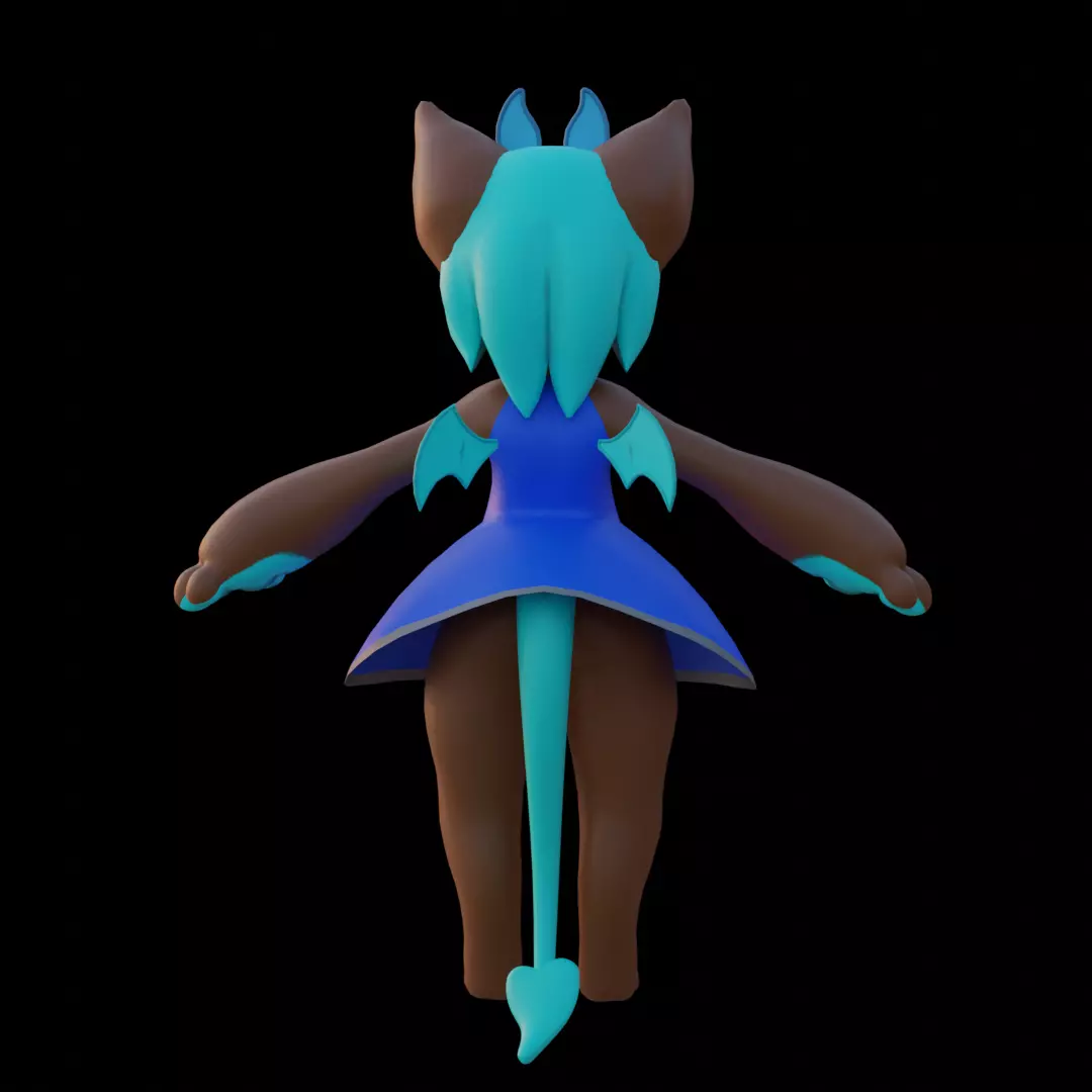 Stylized Cat Girl VRChat Avatar 3d Model Low-poly 3D model_2