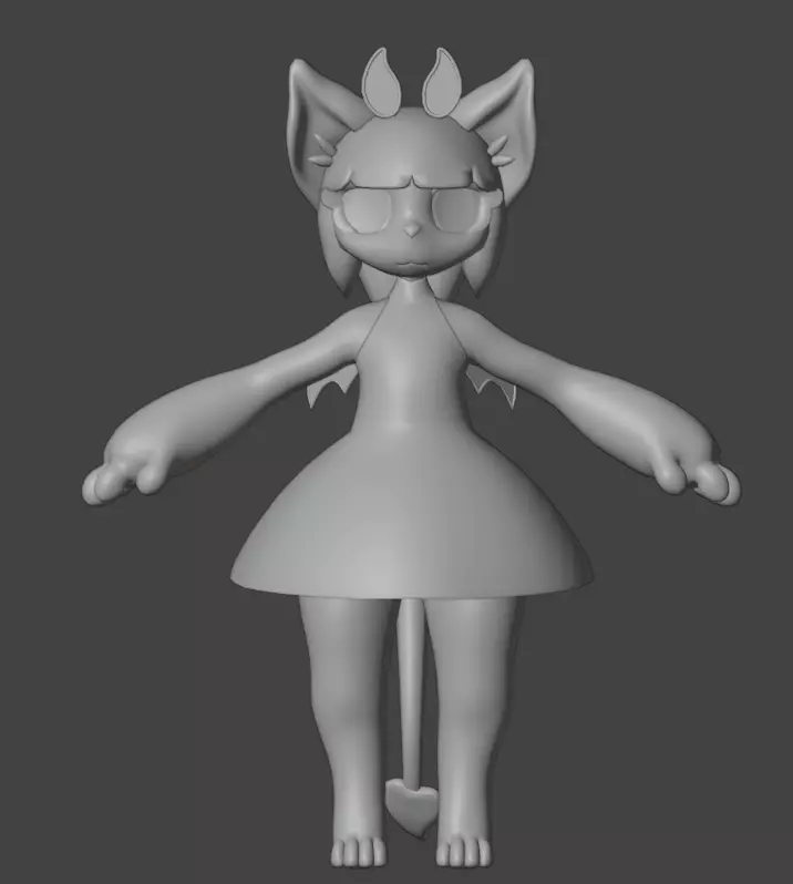 Stylized Cat Girl VRChat Avatar 3d Model Low-poly 3D model_3