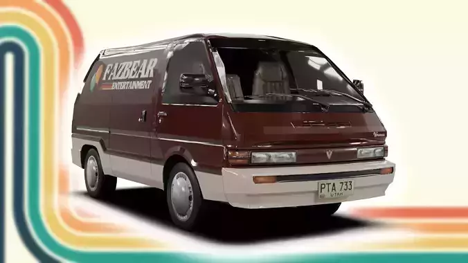 Old Classic Van with Interior 