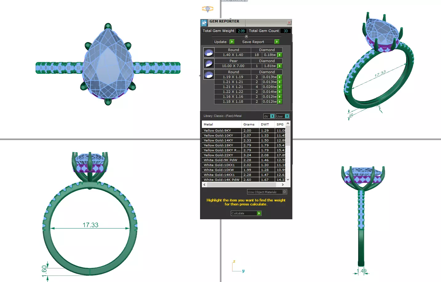 300 Solitaire Ring 3dm stl White Video detail render Collection 3D print model_20