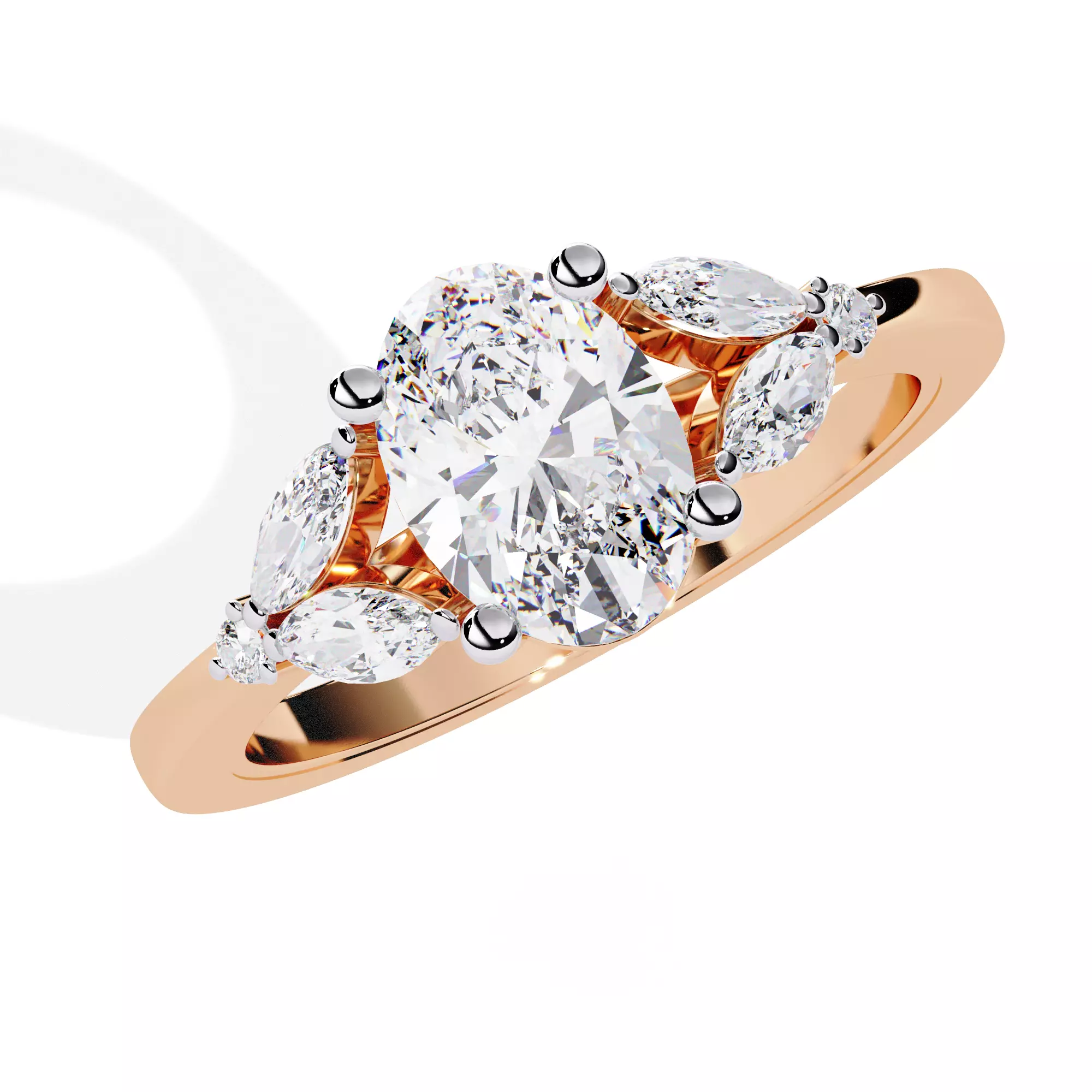 300 Solitaire Ring 3dm stl White Video detail render Collection 3D print model_17