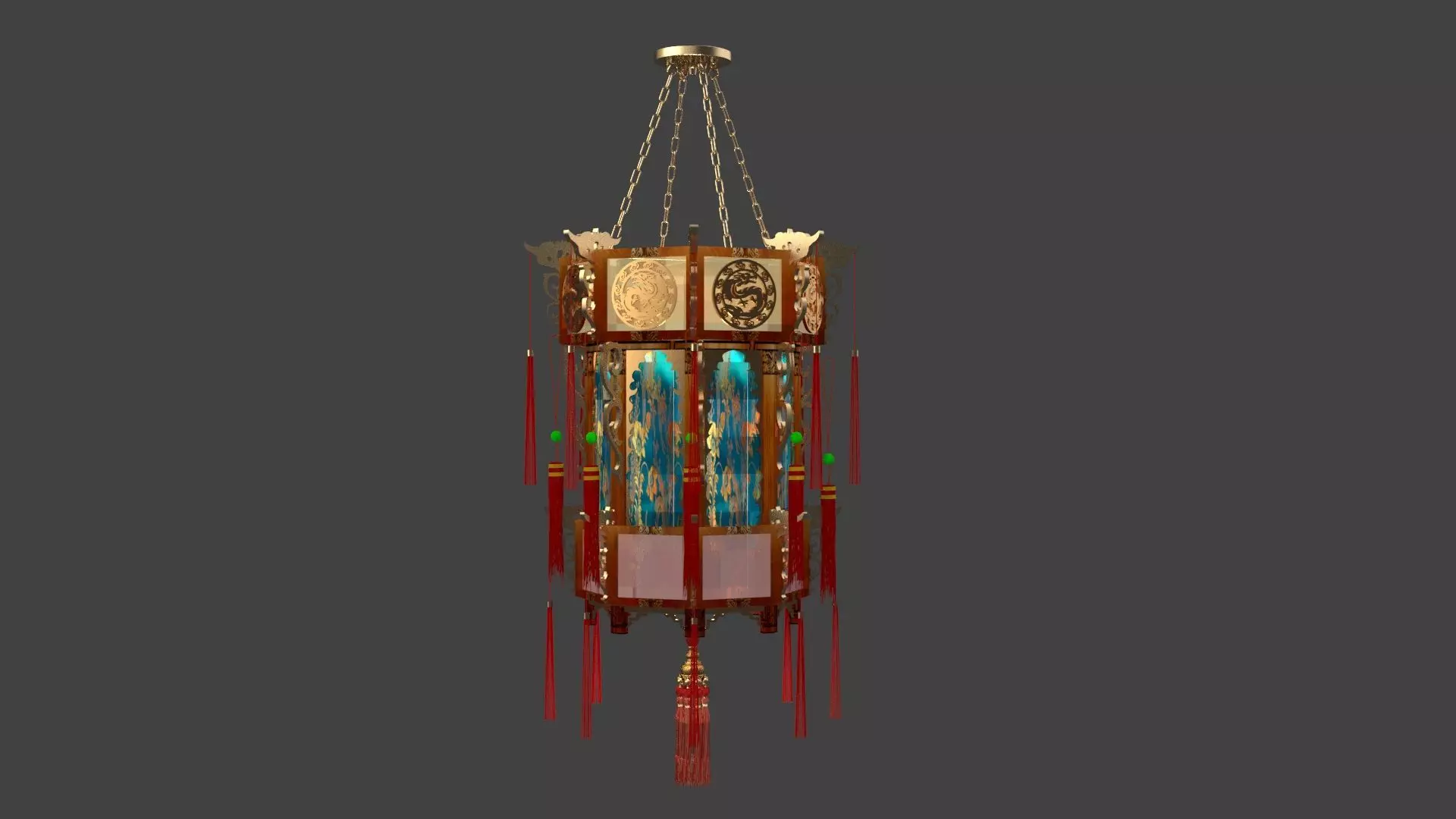 Chinese palace lantern  Low-poly 3D model_8