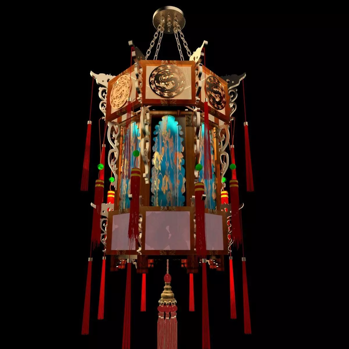 Chinese palace lantern  Low-poly 3D model_12