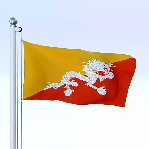 Animated Kingdom of Bhutan Flag