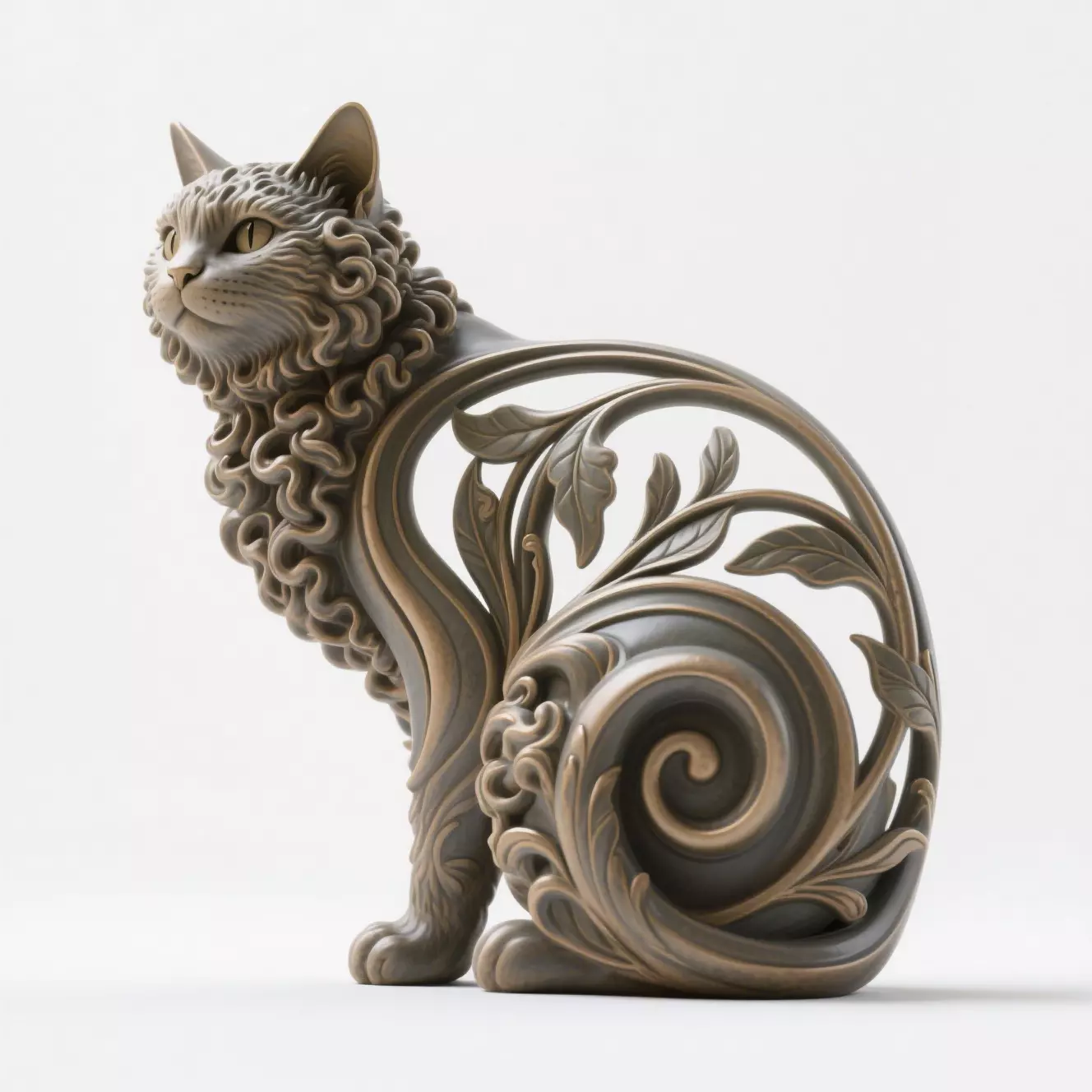 Cat sculpture 3D print model