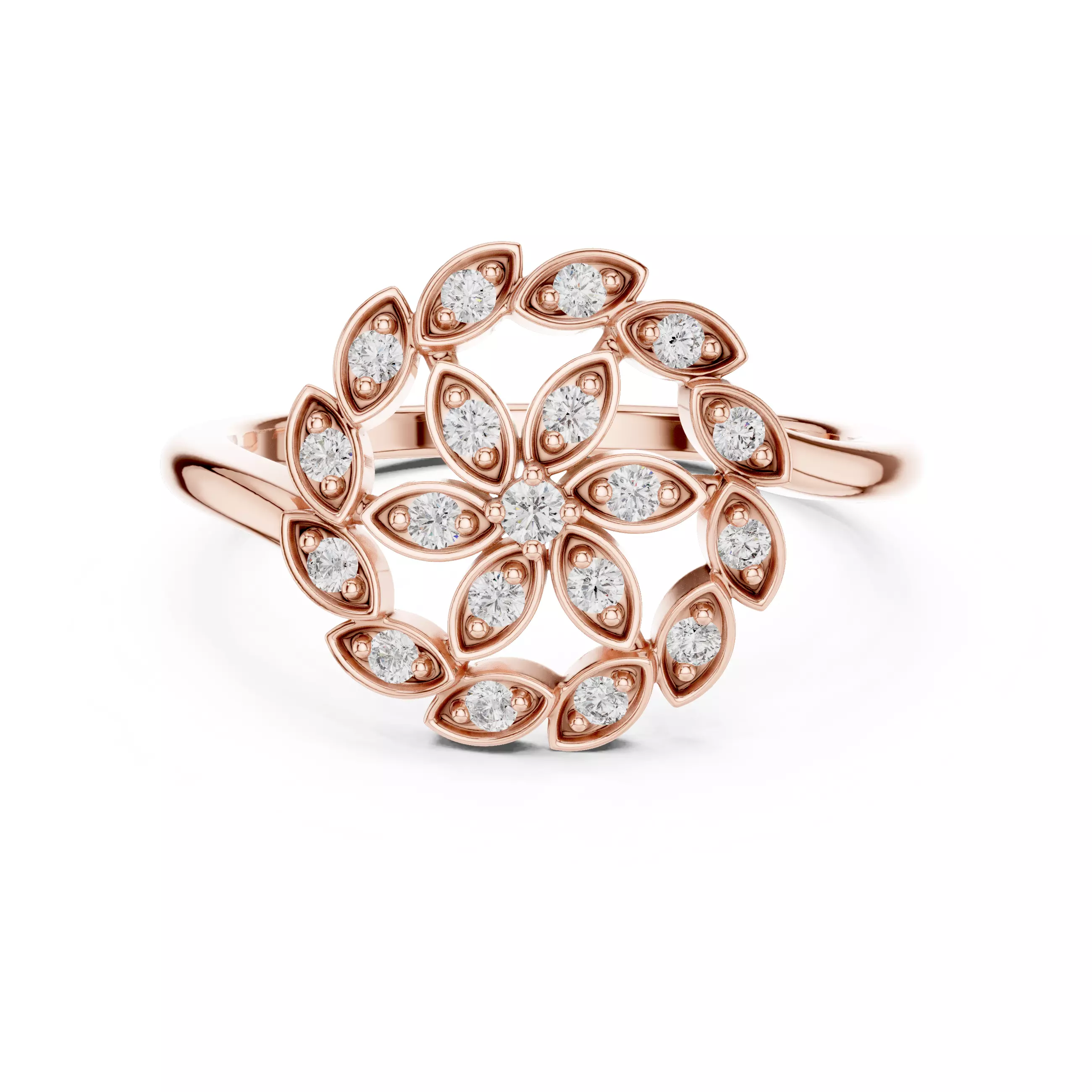 Round Diamond Ring 3D print model_0