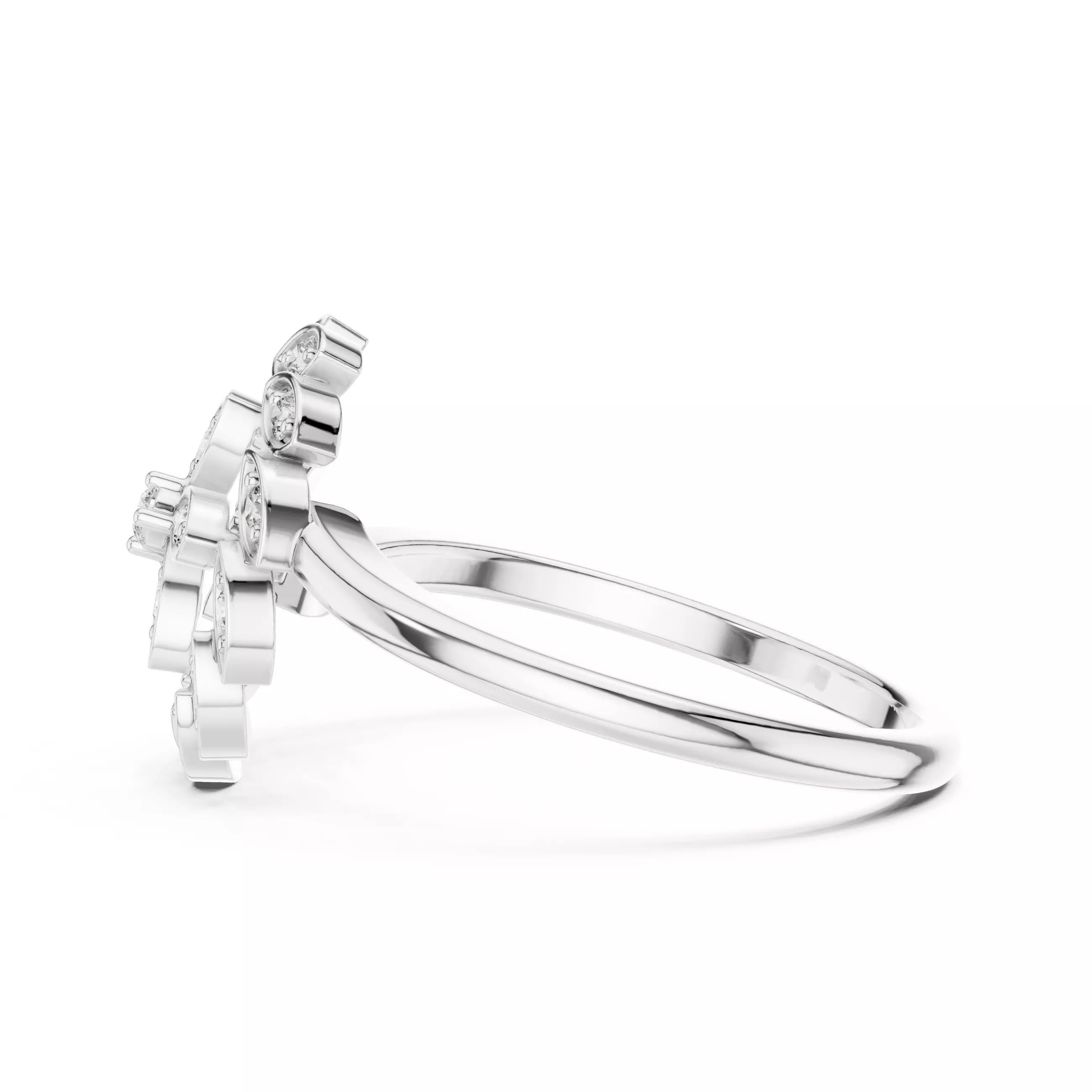 Round Diamond Ring 3D print model_4