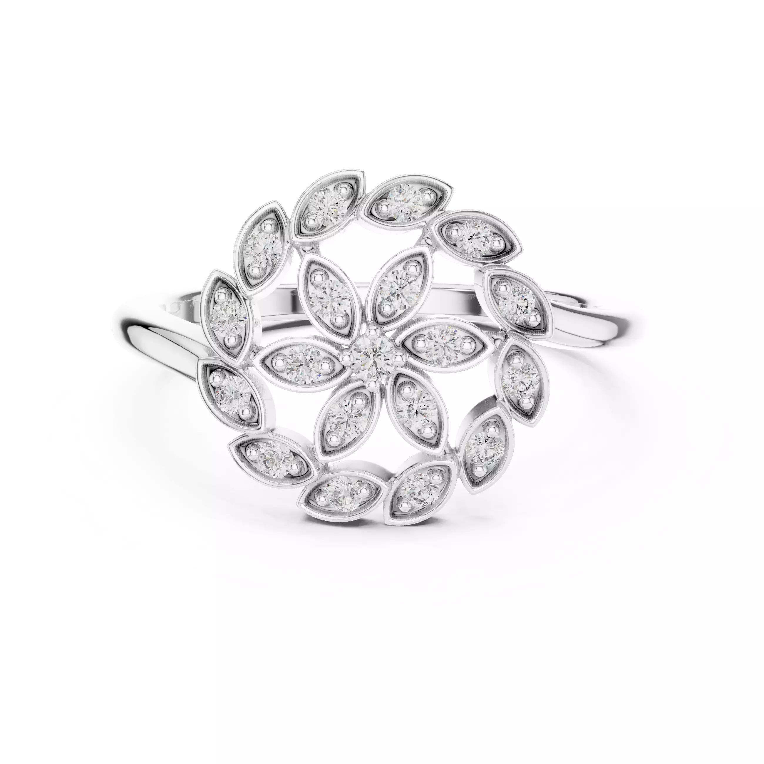 Round Diamond Ring 3D print model_5