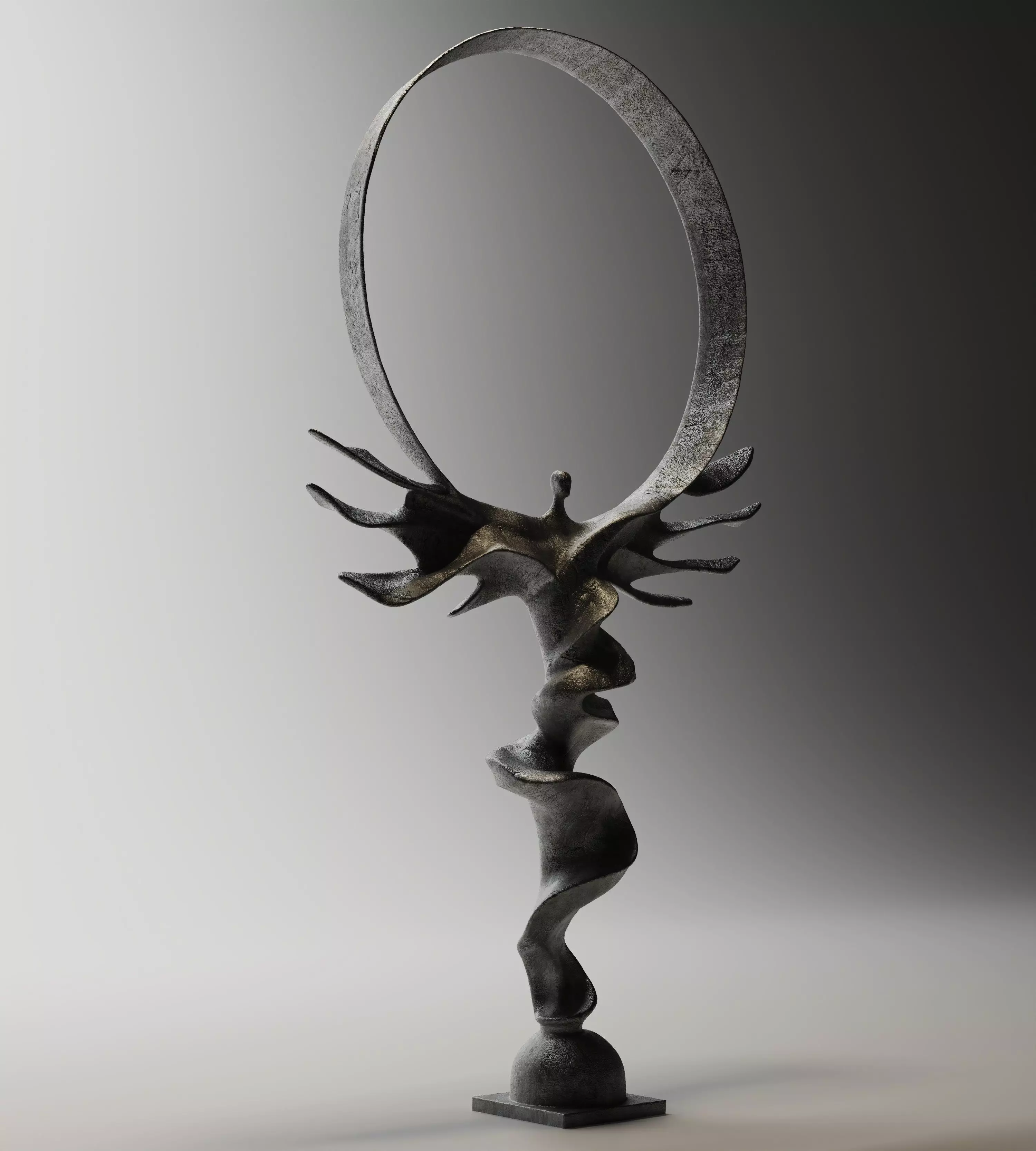 Abstract Human Ascension Sculpture 3D model_2