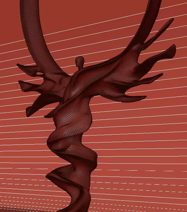 Abstract Human Ascension Sculpture 3D model_11
