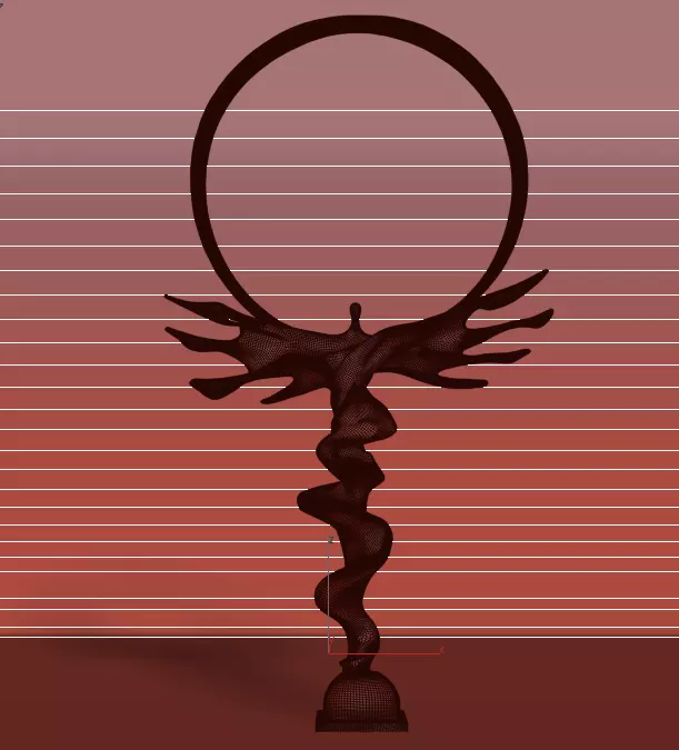 Abstract Human Ascension Sculpture 3D model_7