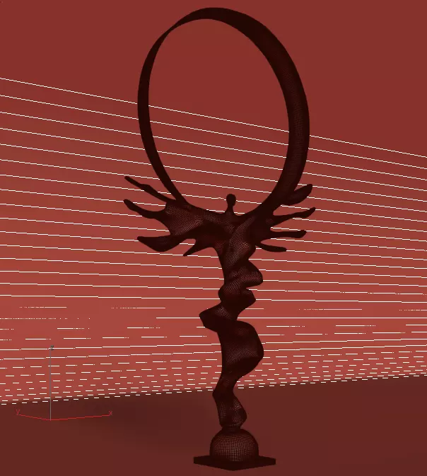 Abstract Human Ascension Sculpture 3D model_9