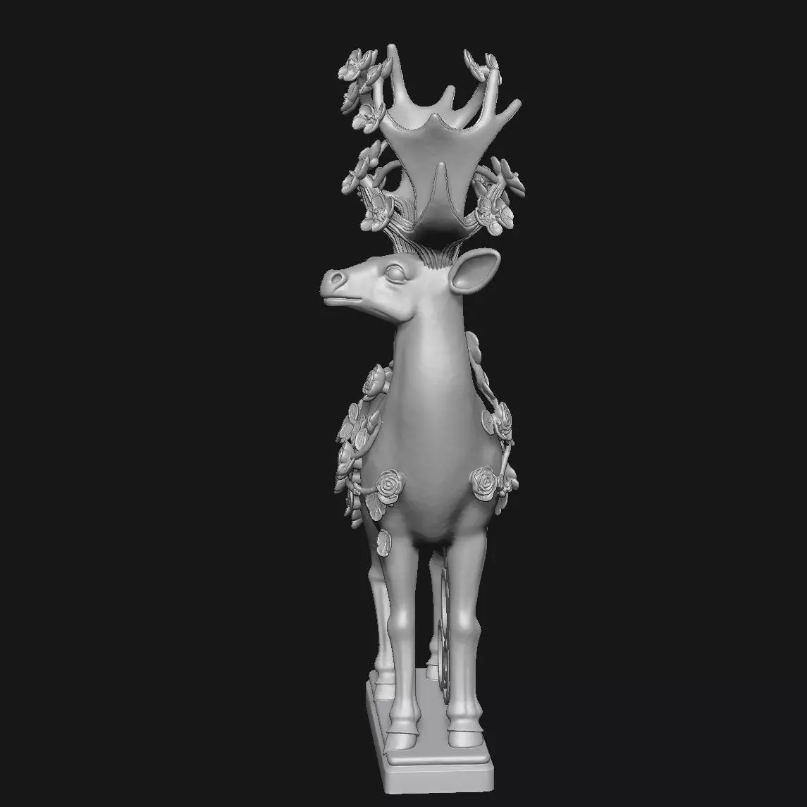 deer  sculpture 3D print model_5