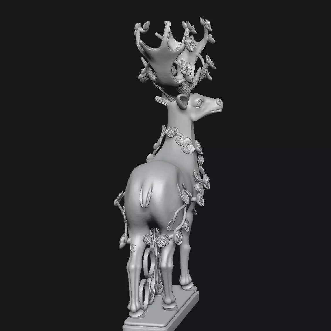 deer  sculpture 3D print model_2