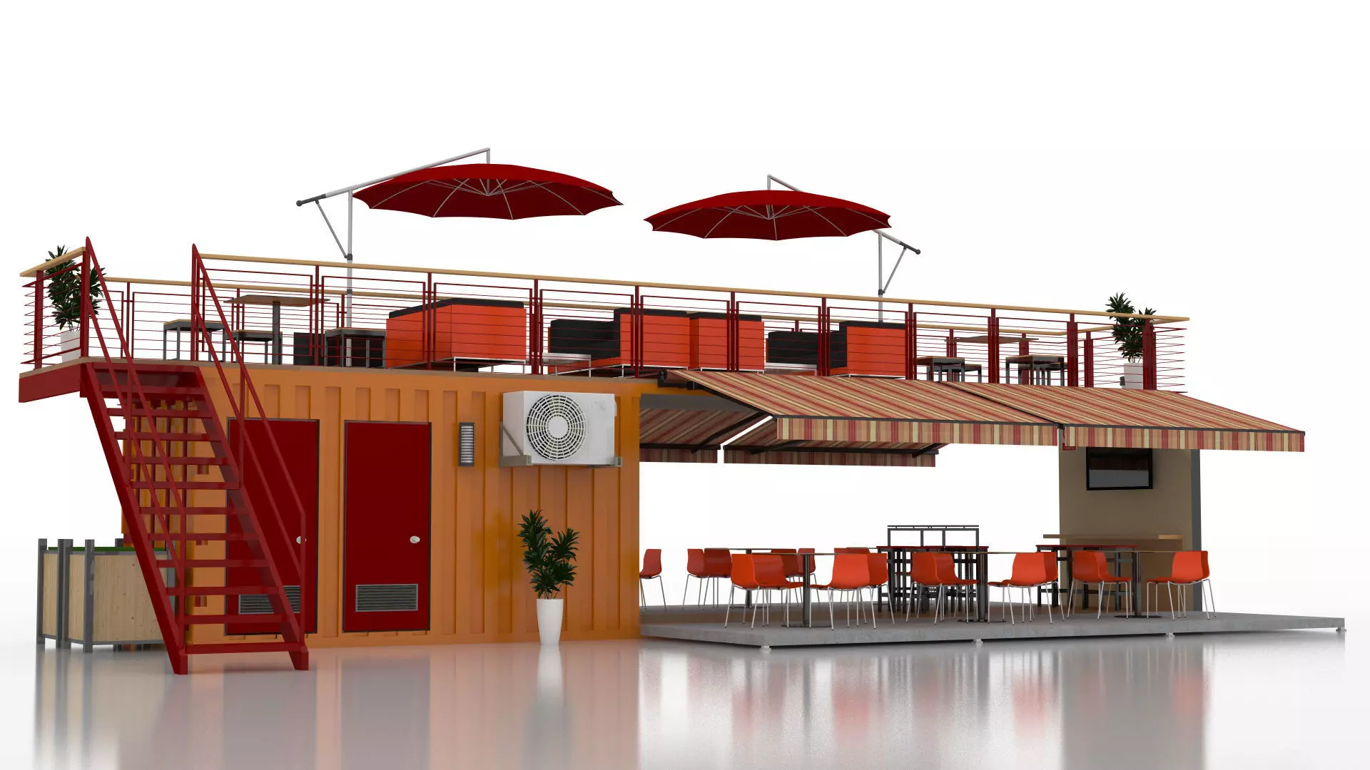 Shipping Container Fast Food 3D model_8