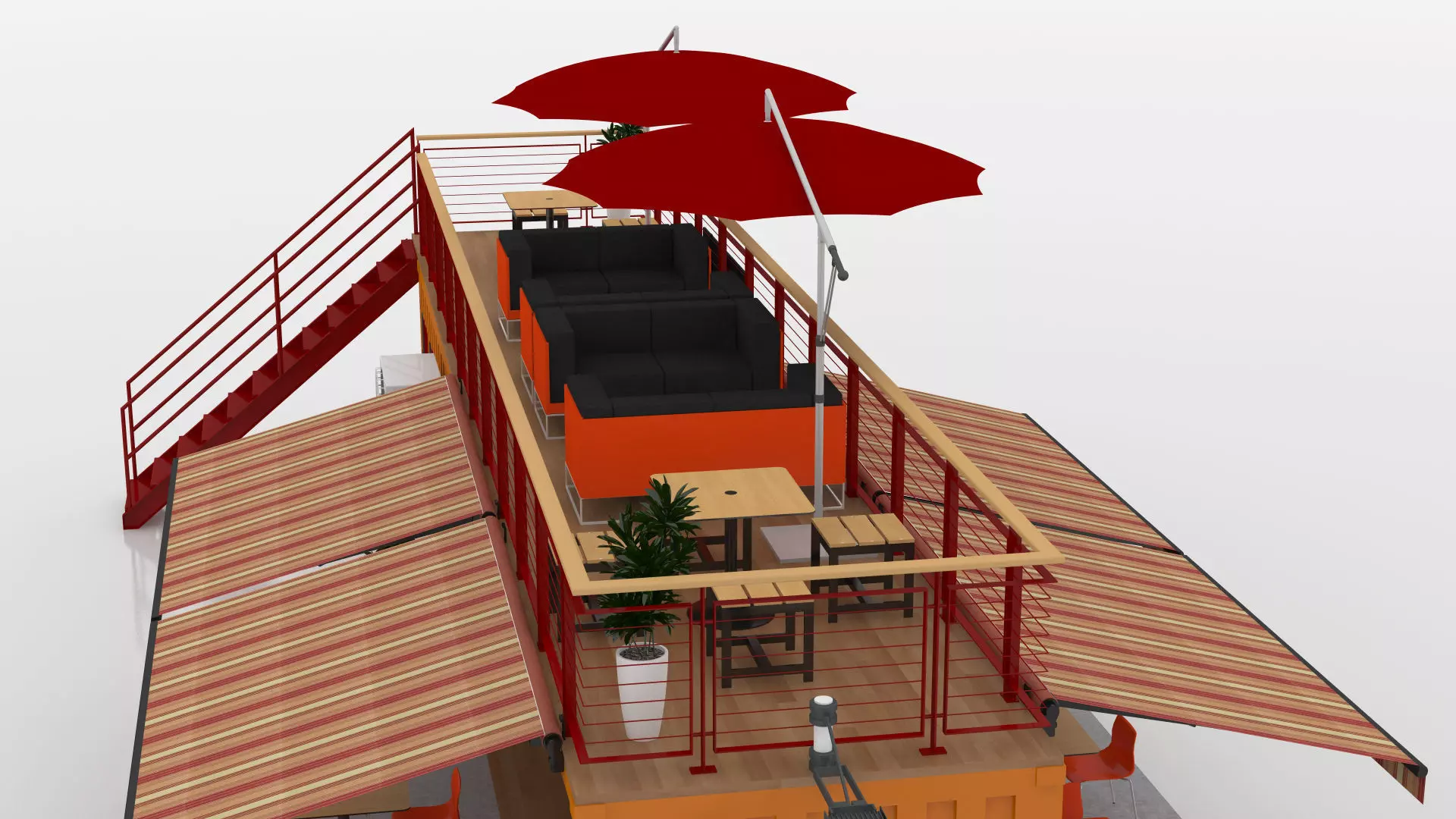 Shipping Container Fast Food 3D model_9